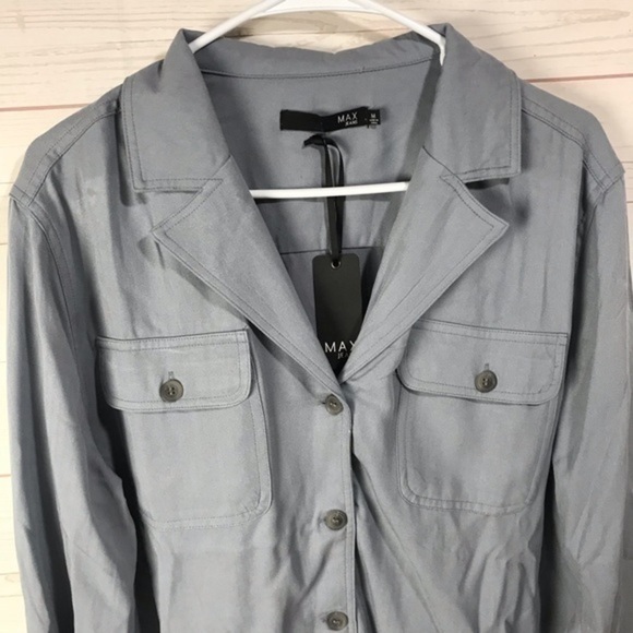 Max Jeans Women’s size medium Tencel Trade Winds Button Up Shirt Jacket NWT - Picture 3 of 5
